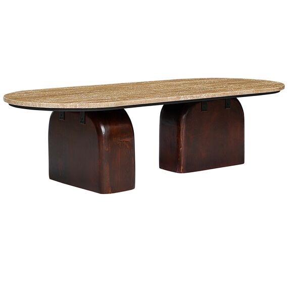 Столик журнальный Torhill, 120х50 см, бежевый/орех, Bergenson Bjorn