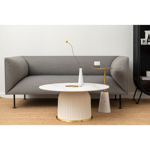 Столик кофейный Asgard, 40 см, латунь/белый, Bergenson Bjorn, изображение 3