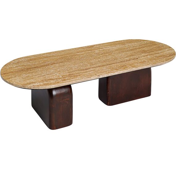 Столик журнальный Torhill, 120х50 см, бежевый/орех, Bergenson Bjorn, изображение 9