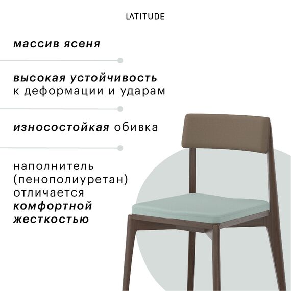 Стул Aska, рогожка, орех/темно-коричневый/мятный, LATITUDE, изображение 11