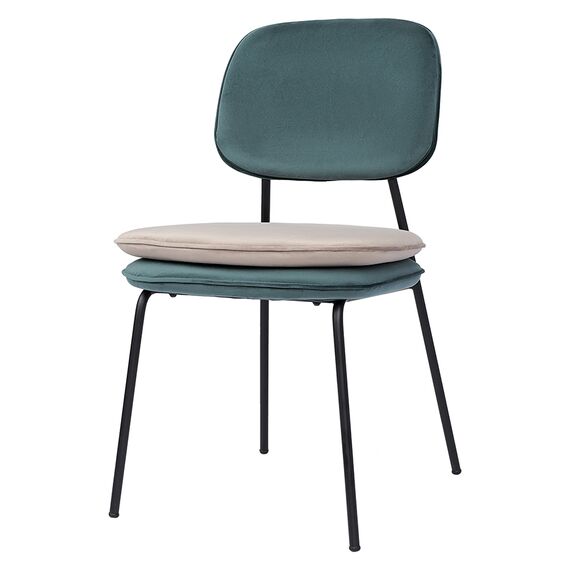 Стул Pea, велюр, сине-зеленый/бежевый, Bergenson Bjorn