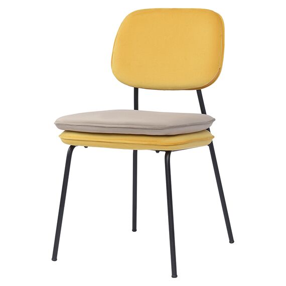 Стул Pea, велюр, желтый/бежевый, Bergenson Bjorn
