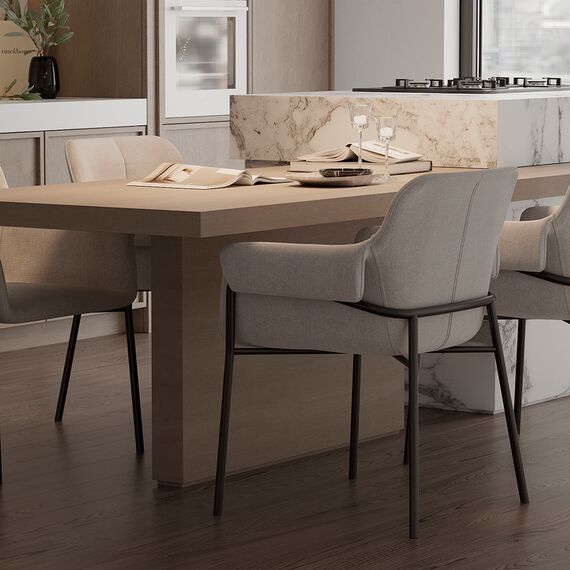 Стул Aline, шенилл, светло-серый, Bergenson Bjorn, изображение 7