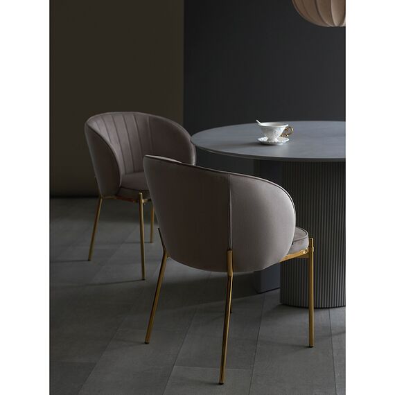Стул Coral, велюр, серо-бежевый, Bergenson Bjorn, изображение 3