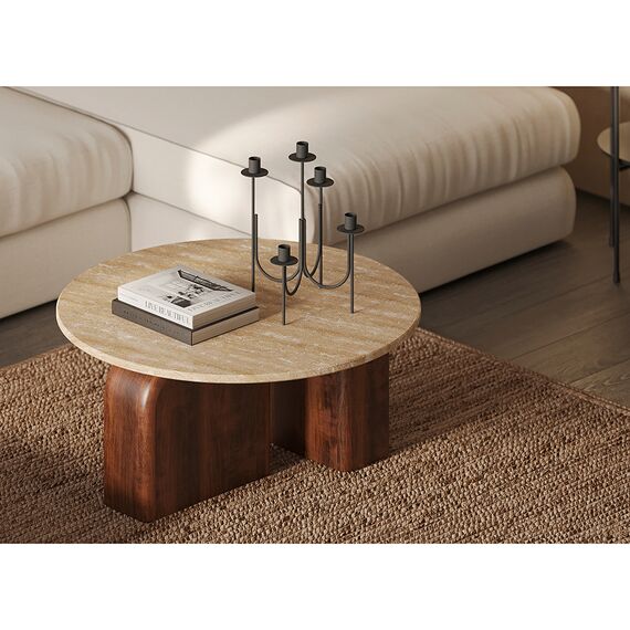 Столик кофейный Torhill, 80 см, бежевый/орех, Bergenson Bjorn, изображение 7