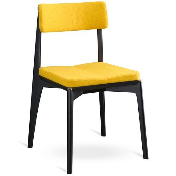 Стул Aska, рогожка, черный/горчичный, LATITUDE