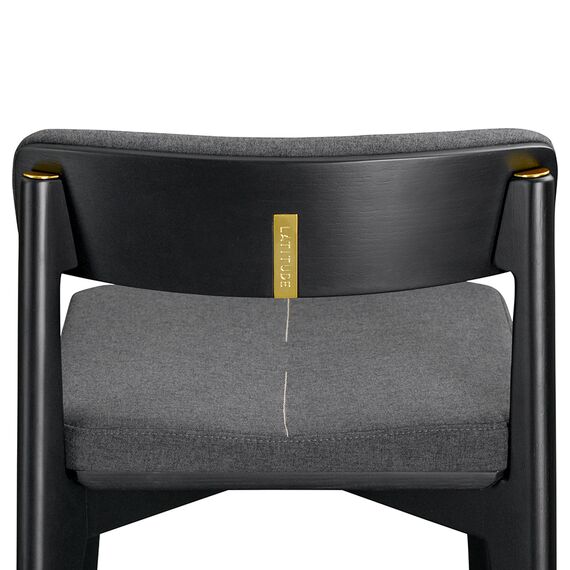 Стул барный Aska, рогожка, черный/темно-серый, LATITUDE, изображение 5