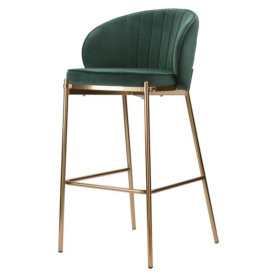 Стул барный Coral, велюр, темно-зеленый, Bergenson Bjorn