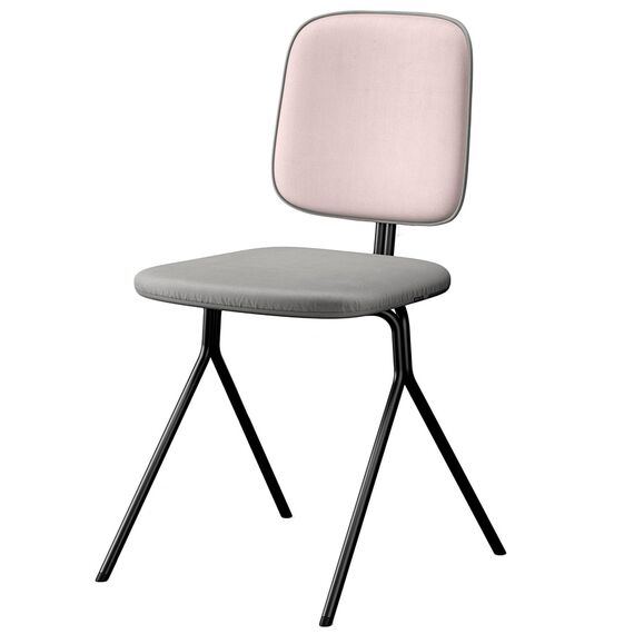 Стул Ror, Y, велюр, черный/серо-голубой/розовый, LATITUDE