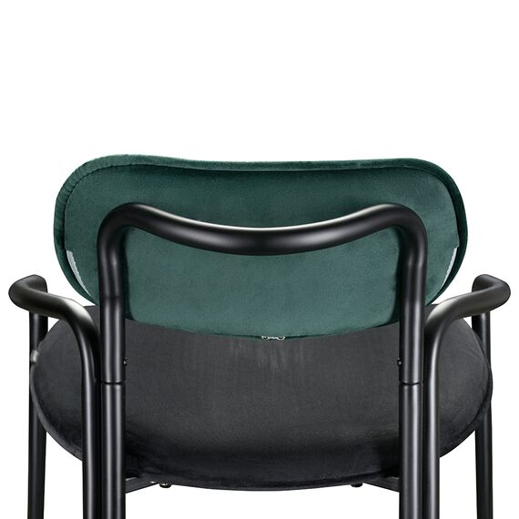 Стул барный Ror, Round, велюр, черный/темно-зеленый/черный, LATITUDE, изображение 5