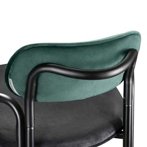 Стул барный Ror, Round, велюр, черный/темно-зеленый/черный, LATITUDE, изображение 4