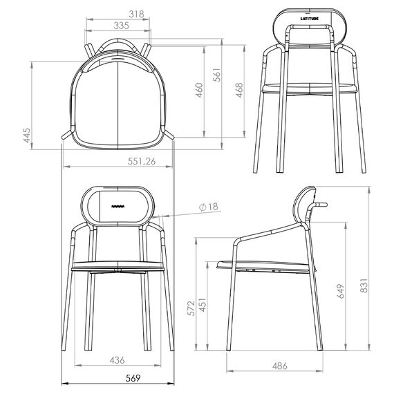 Стул Ror, Round, велюр, черный/розовый, LATITUDE, изображение 3