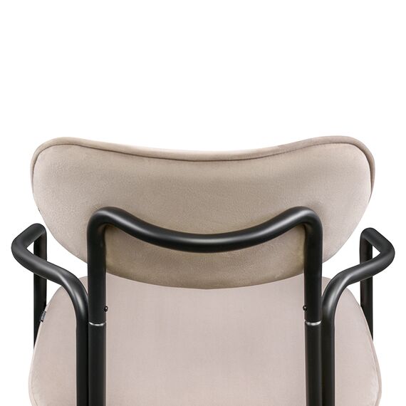 Стул Ror, Round, велюр, черный/бежевый, LATITUDE, изображение 5