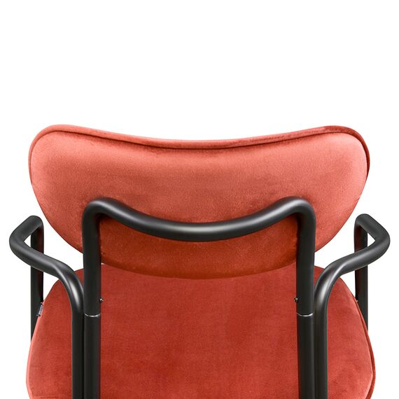 Стул Ror, Round, велюр, черный/темно-красный, LATITUDE, изображение 5