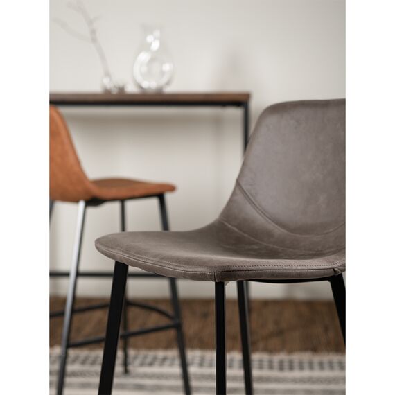 Стул барный Hugh, экокожа, серо-коричневый, Bergenson Bjorn, изображение 6