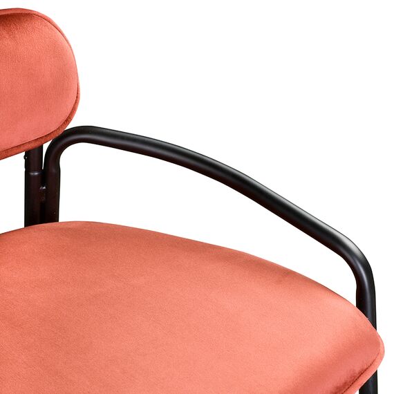 Стул барный Ror, Round, велюр, черный/темно-красный, LATITUDE, изображение 6