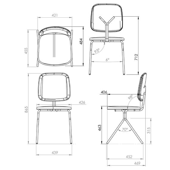 Стул Ror, Y, велюр, черный/темно-красный/зелено-синий, LATITUDE, изображение 6