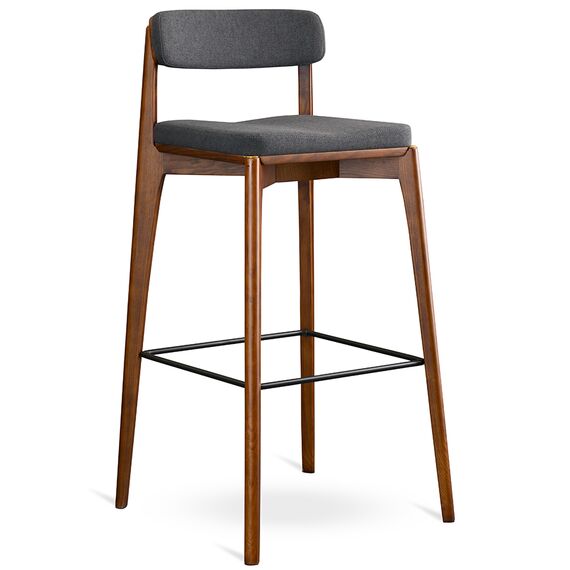 Стул барный Aska, рогожка, орех/темно-серый, LATITUDE