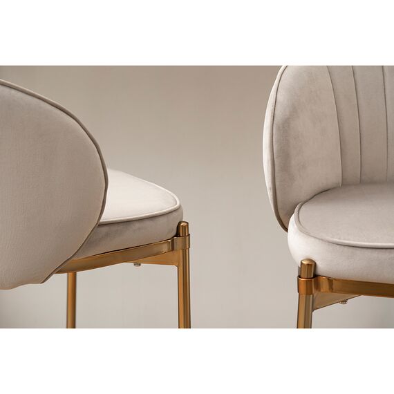 Стул барный Coral, велюр, серо-бежевый, Bergenson Bjorn, изображение 6