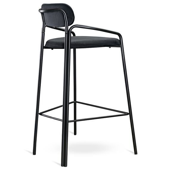 Стул барный Ror, Round, велюр, черный/черный, LATITUDE, изображение 3