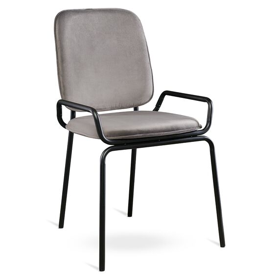 Стул Ror, Double Frame, велюр, черный/серый, LATITUDE