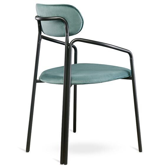 Стул Ror, Round, велюр, черный/зеленый, LATITUDE, изображение 3