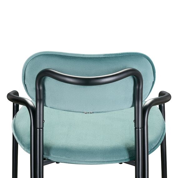 Стул барный Ror, Round, велюр, черный/светло-бирюзовый, LATITUDE, изображение 5