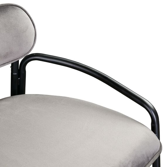 Стул барный Ror, Round, велюр, черный/серый, LATITUDE, изображение 6