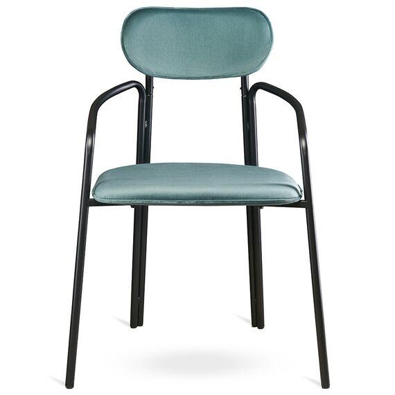 Стул Ror, Round, велюр, черный/зеленый, LATITUDE, изображение 2