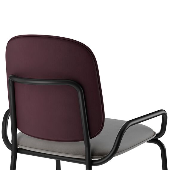 Стул барный Ror, 2 Frame, велюр, черный/пурпурный/серый, LATITUDE, изображение 4