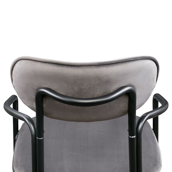 Стул Ror, Round, велюр, черный/серый, LATITUDE, изображение 5
