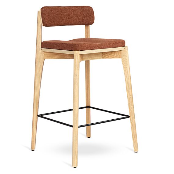 Стул барный Aska, рогожка, ясень/терракота, LATITUDE