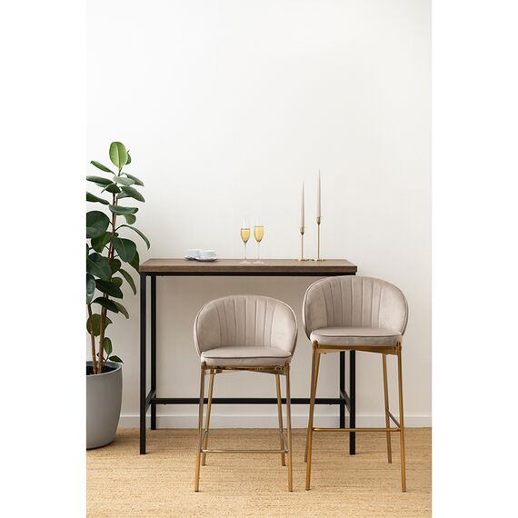 Стул барный Coral, велюр, серо-бежевый, Bergenson Bjorn, изображение 4