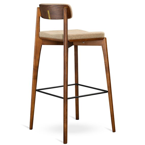 Стул барный Aska, рогожка, орех/бежевый, LATITUDE, изображение 3