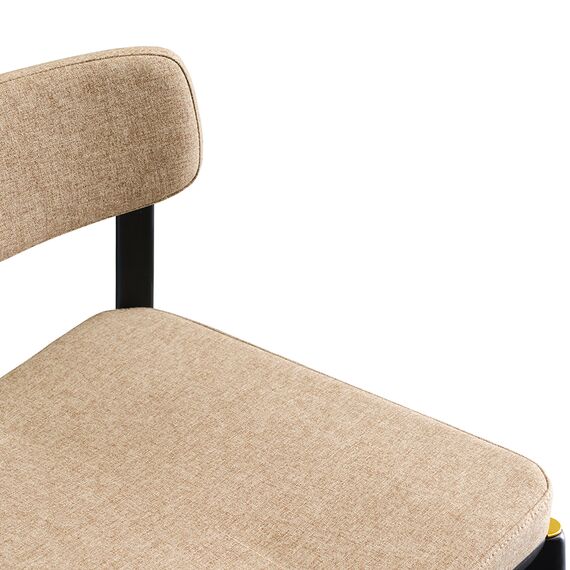 Стул барный Aska, рогожка, черный/бежевый, LATITUDE, изображение 4