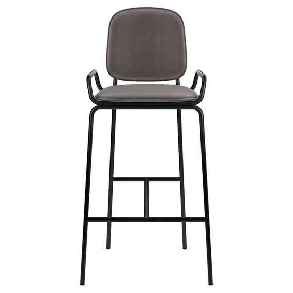 Стул барный Ror, 2 Frame, велюр, черный/серый, LATITUDE, изображение 2