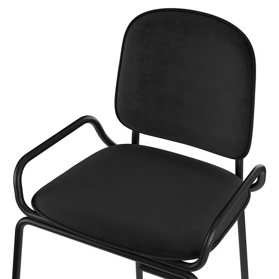 Стул барный Ror, 2 Frame, велюр, черный/черный, LATITUDE, изображение 5