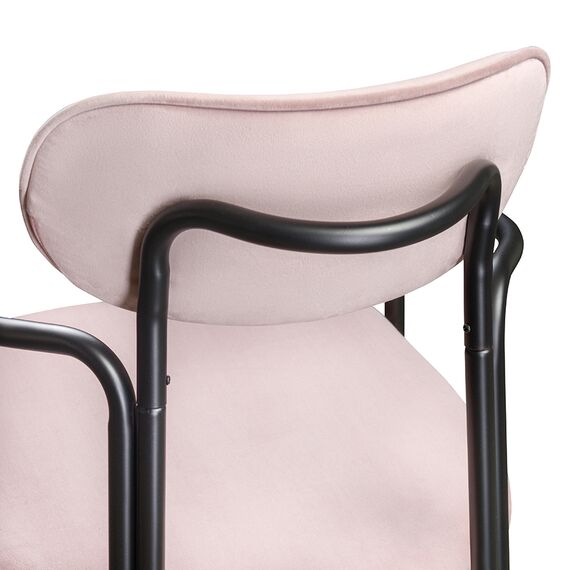 Стул Ror, Round, велюр, черный/розовый, LATITUDE, изображение 6