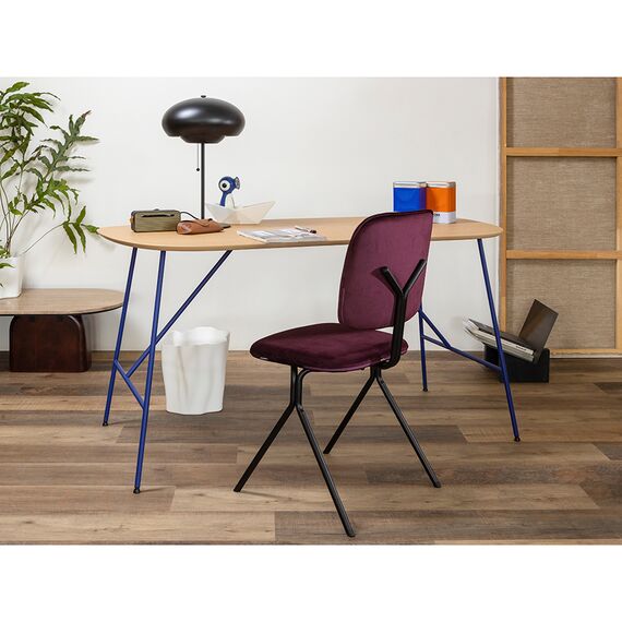 Стул Ror, Y, велюр, черный/пурпурный, LATITUDE, изображение 5