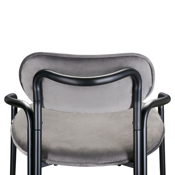 Стул барный Ror, Round, велюр, черный/серый, LATITUDE, изображение 5