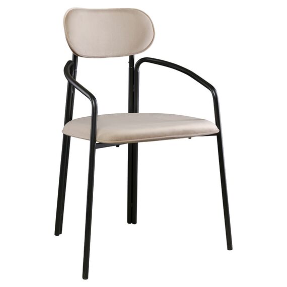 Стул Ror, Round, велюр, черный/бежевый, LATITUDE