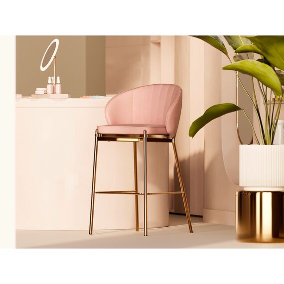 Стул барный Coral, велюр, розовый, Bergenson Bjorn, изображение 4