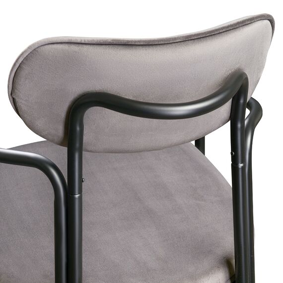 Стул Ror, Round, велюр, черный/серый, LATITUDE, изображение 4