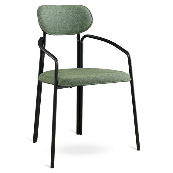 Стул Ror, Round, рогожка, черный/зеленый, LATITUDE