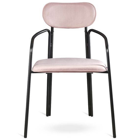 Стул Ror, Round, велюр, черный/розовый, LATITUDE, изображение 4