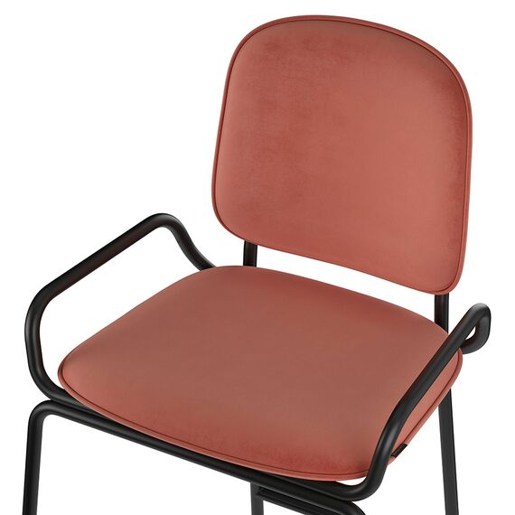 Стул барный Ror, 2 Frame, велюр, черный/темно-красный, LATITUDE, изображение 5