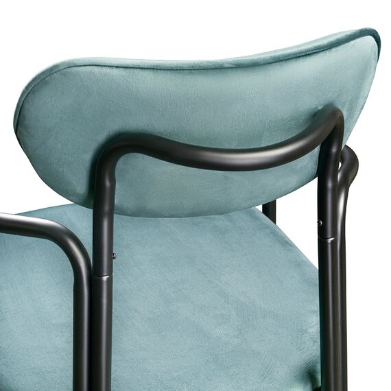 Стул Ror, Round, велюр, черный/зеленый, LATITUDE, изображение 4