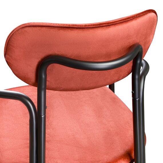 Стул Ror, Round, велюр, черный/темно-красный, LATITUDE, изображение 4