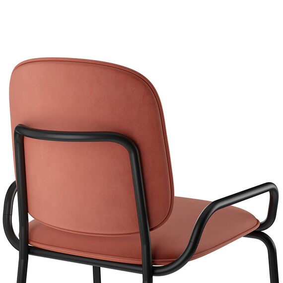 Стул барный Ror, 2 Frame, велюр, черный/темно-красный, LATITUDE, изображение 4