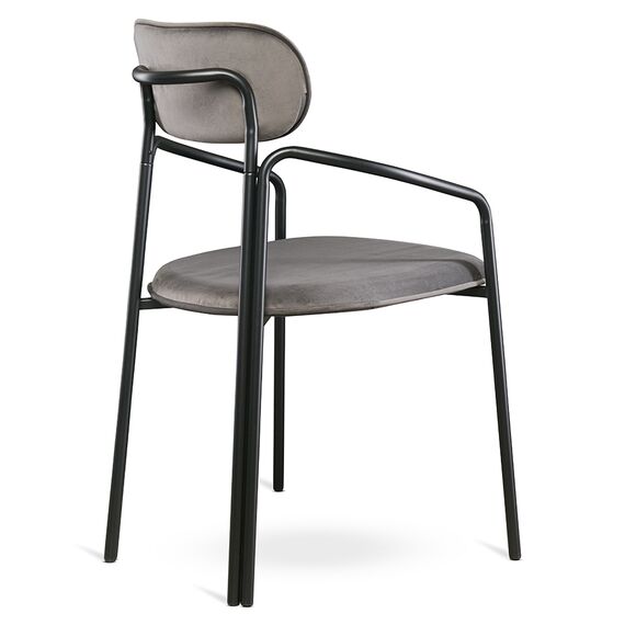 Стул Ror, Round, велюр, черный/серый, LATITUDE, изображение 3